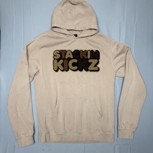 Stackin Kickz Hoodie Mens 3XL‎ Brown Pullover Drawstring Pocket Spell Out Logo